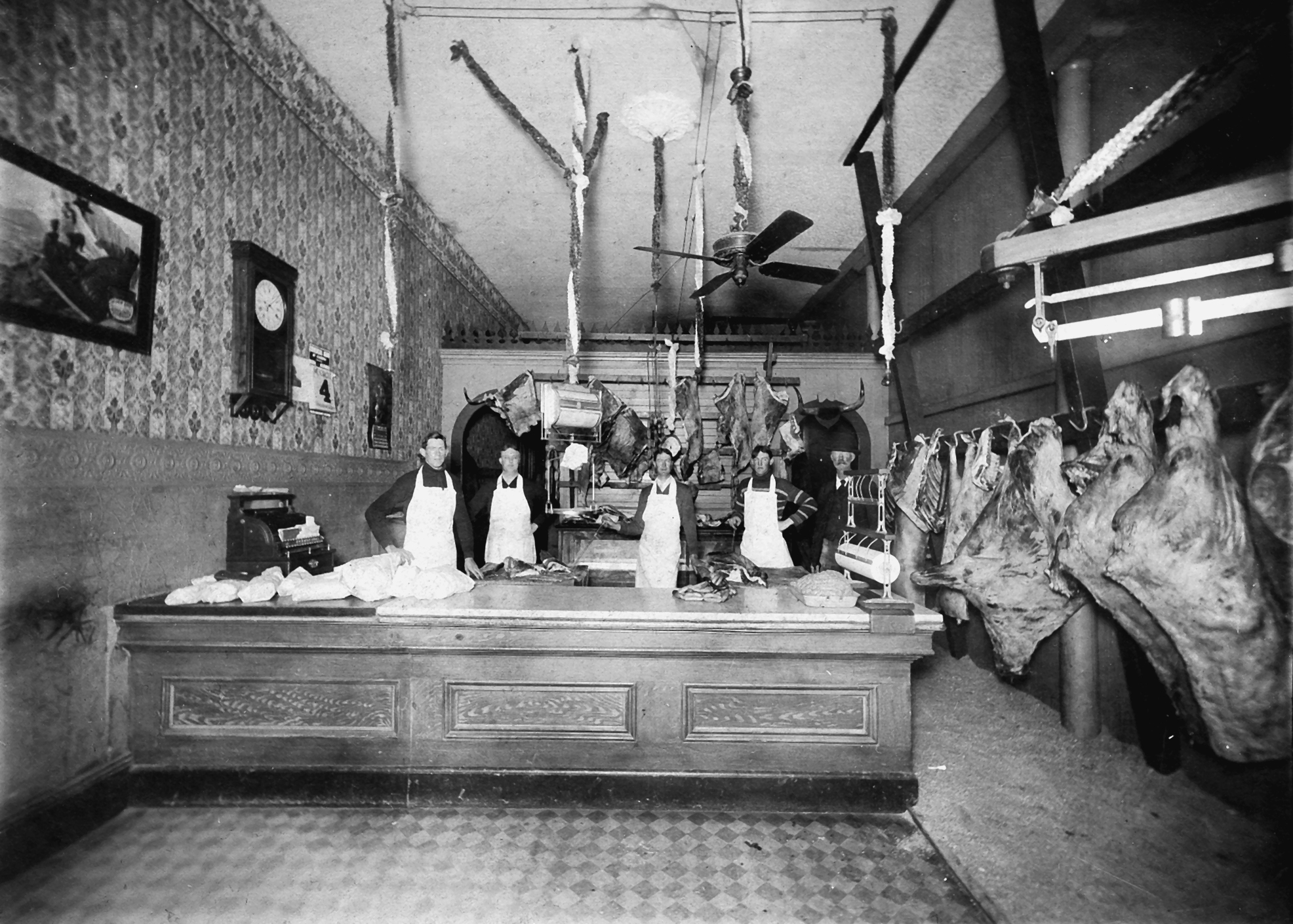 photo of the Barnett family's butcher shop