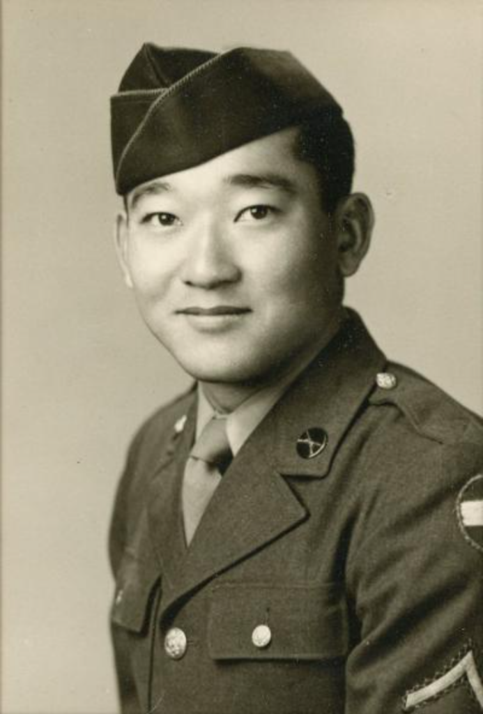 Sunny Nishimoto in his army uniform, 1945.